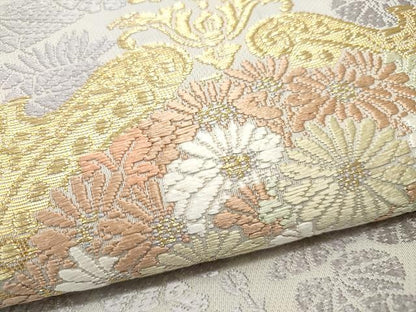 平和屋着物●六通柄袋帯　唐織　舞花文　金糸　正絹　逸品　CAAU1055yk
