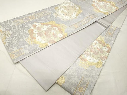平和屋着物●六通柄袋帯　唐織　舞花文　金糸　正絹　逸品　CAAU1055yk