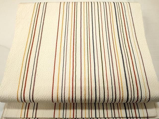 平和屋着物●九寸開き名古屋帯 縞 正絹 逸品 CAAU1063yk