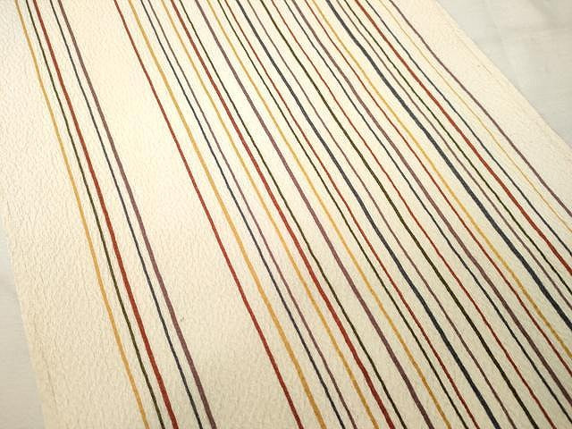 平和屋着物●九寸開き名古屋帯 縞 正絹 逸品 CAAU1063yk