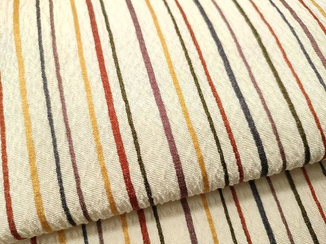 平和屋着物●九寸開き名古屋帯 縞 正絹 逸品 CAAU1063yk