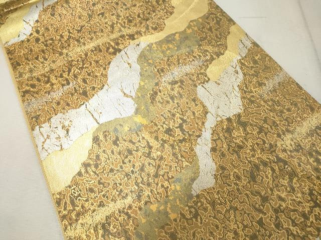 平和屋着物●六通柄袋帯　吉祥文　金銀糸　引箔　正絹　逸品　未使用　CAAU1089yk