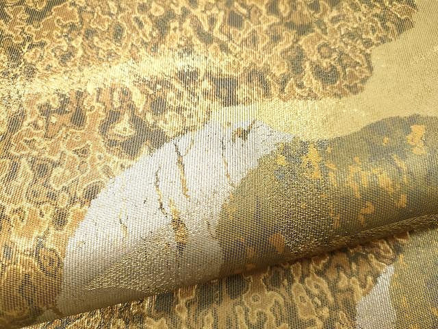 平和屋着物●六通柄袋帯　吉祥文　金銀糸　引箔　正絹　逸品　未使用　CAAU1089yk