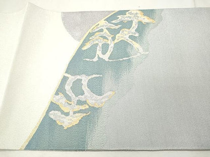 平和屋着物●爪掻き本綴れ　太鼓柄袋帯　満月　枝松文　金銀糸　正絹　逸品　未使用　CAAU1091yk