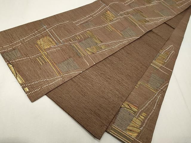 平和屋着物▽スリーシーズン 春夏秋 六通柄袋帯 吉祥文 金糸 正絹 逸品 CAAU1113yk