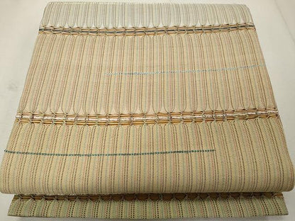 平和屋着物●六通柄袋帯 もじり織 横段文 正絹 逸品 CAAU1116yk