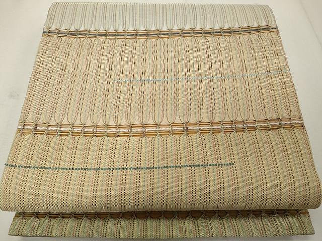 平和屋着物●六通柄袋帯 もじり織 横段文 正絹 逸品 CAAU1116yk