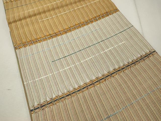 平和屋着物●六通柄袋帯 もじり織 横段文 正絹 逸品 CAAU1116yk