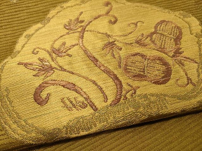 平和屋着物●太鼓柄袋帯 枝花唐草文 金糸 正絹 逸品 CAAU1119yk
