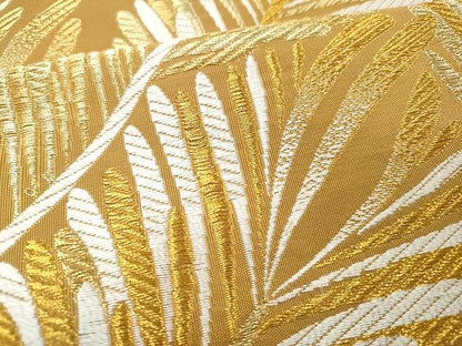 平和屋着物●六通柄袋帯　唐織　手織　枝松葉文　金糸　正絹　逸品　CAAU1127yk