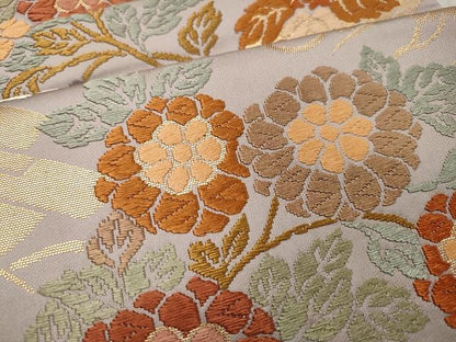 平和屋着物●六通柄袋帯 唐織 舞花文 金糸 正絹 逸品 CAAU1132yk