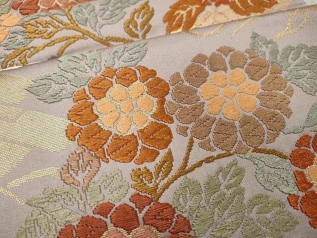 平和屋着物●六通柄袋帯 唐織 舞花文 金糸 正絹 逸品 CAAU1132yk
