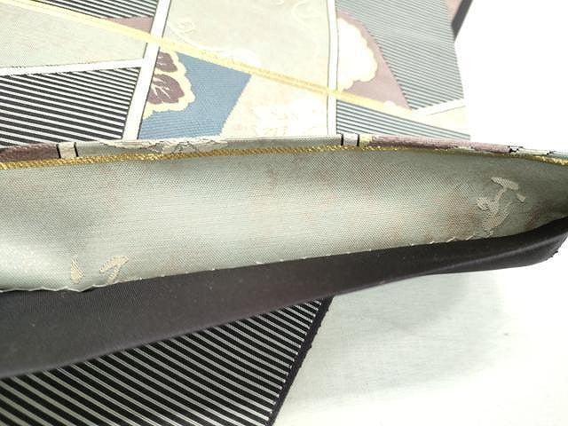 平和屋着物●六通柄袋帯 唐織 葡萄蔦の葉文 金糸 引箔 正絹 逸品 CAAU1153yk