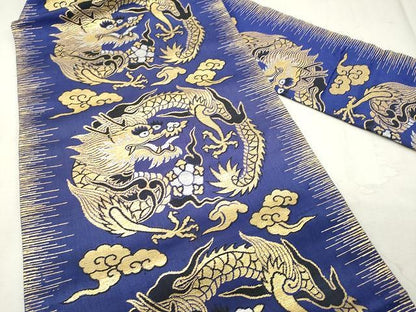 平和屋着物●アンティーク　大正ロマン　九寸名古屋帯　五爪龍　金銀糸　正絹　逸品　CAAU1168yk