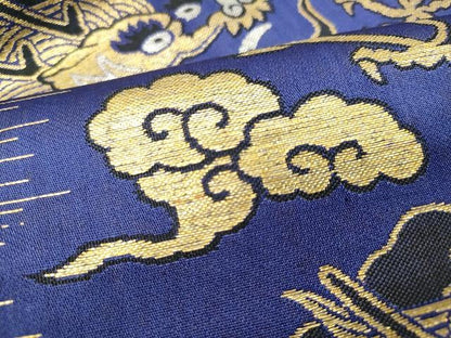 平和屋着物●アンティーク　大正ロマン　九寸名古屋帯　五爪龍　金銀糸　正絹　逸品　CAAU1168yk
