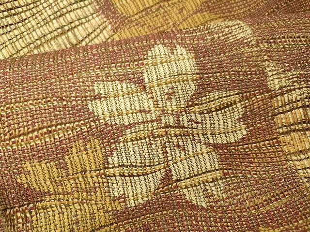 平和屋着物●全通柄袋帯　作家物　泥染め　紬地　舞花文　やまと誂製　正絹　逸品　CAAU1177yk