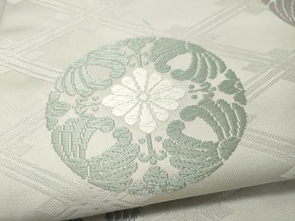 平和屋着物●九寸名古屋帯　唐織　菱花丸文　正絹　逸品　CAAU1180yk