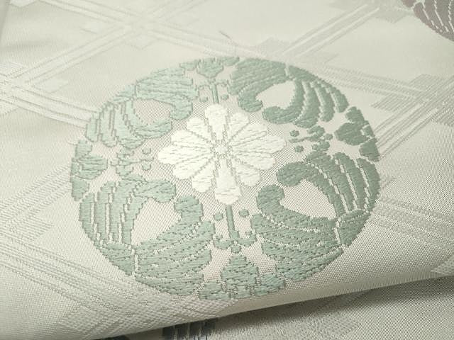 平和屋着物●九寸名古屋帯　唐織　菱花丸文　正絹　逸品　CAAU1180yk