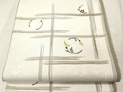 平和屋着物●六通柄袋帯 唐織 枝花文 正絹 逸品 CAAU1188yk