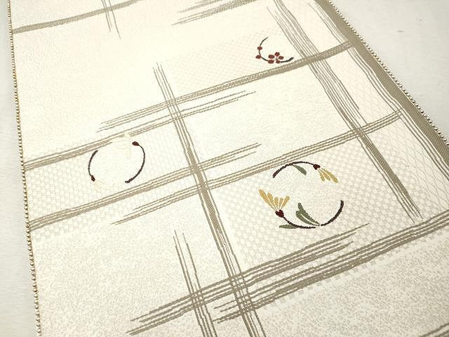 平和屋着物●六通柄袋帯 唐織 枝花文 正絹 逸品 CAAU1188yk