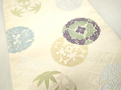 平和屋着物●六通柄袋帯　唐織　平安王朝襲色目　正絹　逸品　未使用　CAAU1198yk