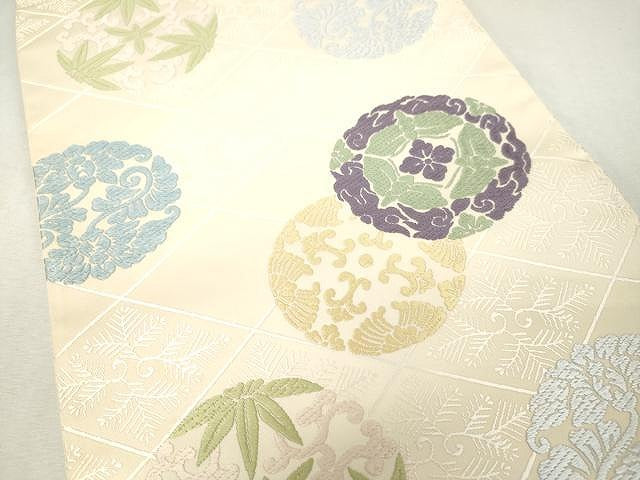 平和屋着物●六通柄袋帯　唐織　平安王朝襲色目　正絹　逸品　未使用　CAAU1198yk