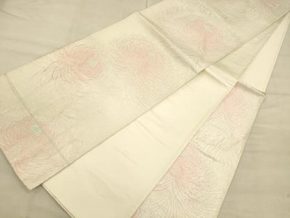 平和屋着物◎六通柄袋帯　乱菊　銀糸　正絹　逸品　CAAU1313ft