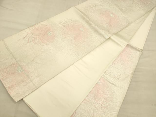 平和屋着物◎六通柄袋帯　乱菊　銀糸　正絹　逸品　CAAU1313ft