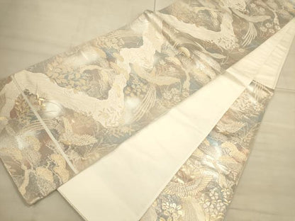 平和屋着物◎六通柄袋帯 道長花鳥文 京洛錦 二重引箔 正絹 逸品 CAAU1333ft