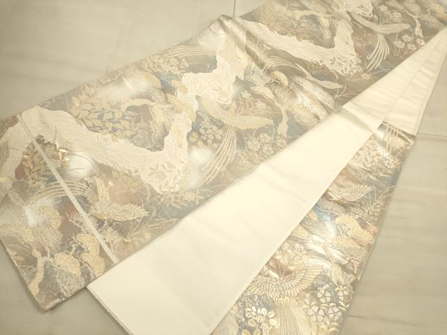 平和屋着物◎六通柄袋帯 道長花鳥文 京洛錦 二重引箔 正絹 逸品 CAAU1333ft