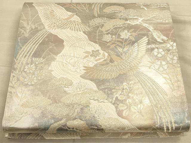平和屋着物◎六通柄袋帯 道長花鳥文 京洛錦 二重引箔 正絹 逸品 CAAU1333ft