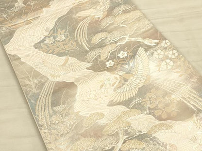平和屋着物◎六通柄袋帯 道長花鳥文 京洛錦 二重引箔 正絹 逸品 CAAU1333ft