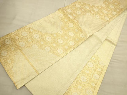 平和屋着物◎佐賀錦 六通柄袋帯 蜀江花文 金糸 正絹 逸品 CAAU1334ft