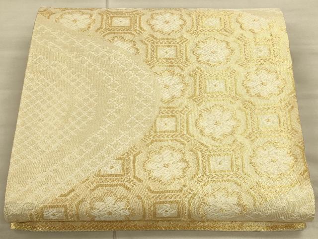 平和屋着物◎佐賀錦 六通柄袋帯 蜀江花文 金糸 正絹 逸品 CAAU1334ft