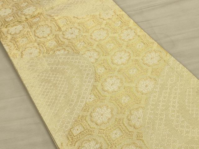 平和屋着物◎佐賀錦 六通柄袋帯 蜀江花文 金糸 正絹 逸品 CAAU1334ft