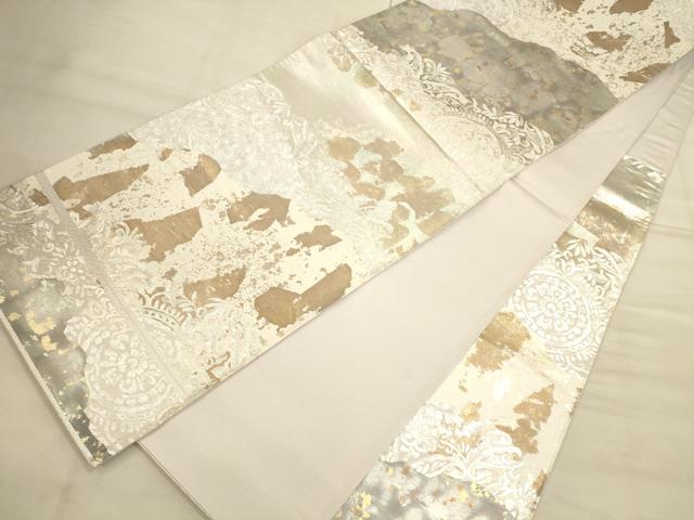 平和屋着物◎六通柄袋帯　道長正倉院花文　金銀糸　正絹　逸品　CAAU1336ft