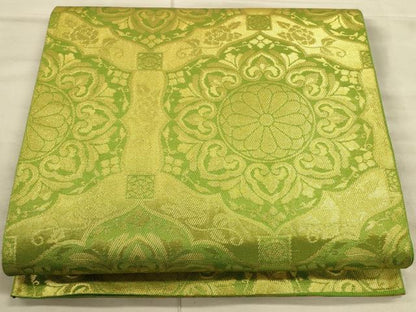 平和屋着物◎六通柄袋帯 北山錦 鏡裏花文 金糸 正絹 逸品 CAAU1337ft