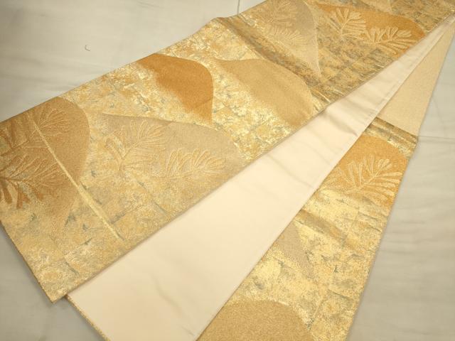 平和屋着物◎六通柄袋帯 重ね山 金糸 正絹 逸品 CAAU1358ft