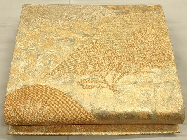 平和屋着物◎六通柄袋帯 重ね山 金糸 正絹 逸品 CAAU1358ft