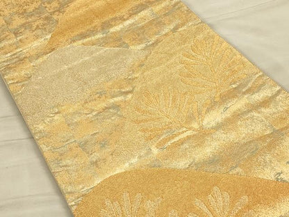 平和屋着物◎六通柄袋帯 重ね山 金糸 正絹 逸品 CAAU1358ft