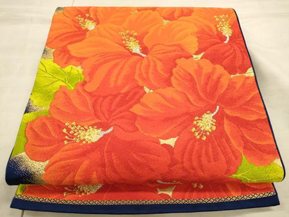 平和屋着物◎六通柄袋帯 唐織 草花文 金銀糸 正絹 逸品 CAAU1385ft