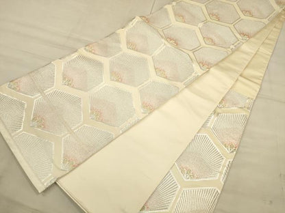 平和屋着物◎六通柄袋帯 亀甲松文 金銀糸 正絹 逸品 CAAU1391ft