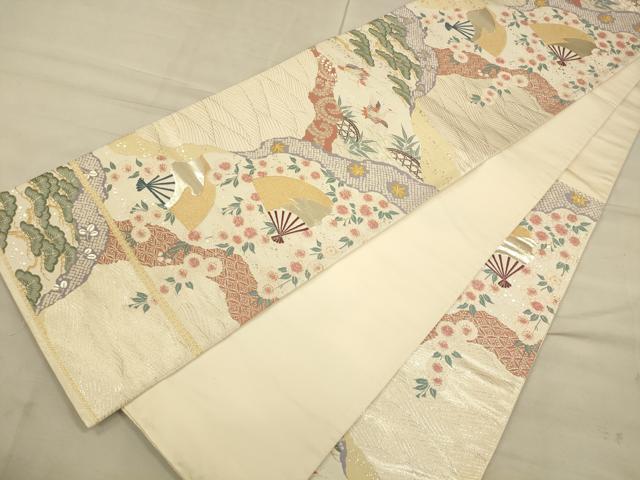 平和屋着物◎六通柄袋帯 元禄道長文 金銀糸 正絹 逸品 CAAU1392ft
