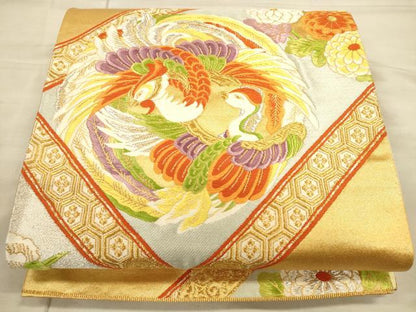 平和屋着物◎六通柄袋帯 正倉院花文 金銀糸 正絹 逸品 CAAU1411ft