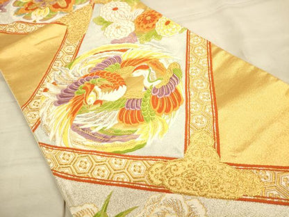 平和屋着物◎六通柄袋帯 正倉院花文 金銀糸 正絹 逸品 CAAU1411ft