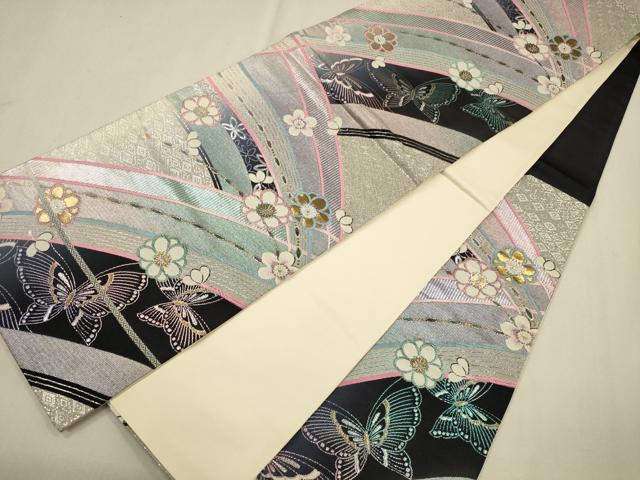 Vto-665 高級袋帯 全通袋帯 菊柄 正絹 金糸使い 刺繍 色無地以上 袋帯 未使用 フォーマル 正絹 手刺繍 蘇州刺繍 引箔地 金色地 菊