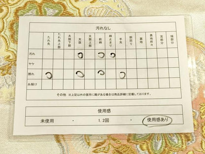 平和屋着物◎六通柄袋帯　鏡裏花鳥文　金銀糸　正絹　逸品　CAAU1472ft