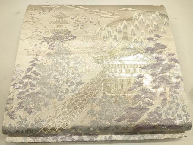 平和屋着物◎六通柄袋帯 高台寺 風景文 金銀糸 正絹 逸品 CAAU1516ft