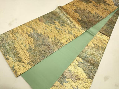 平和屋着物◎六通柄袋帯 松文 金糸 引箔 正絹 逸品 CAAU1540ft