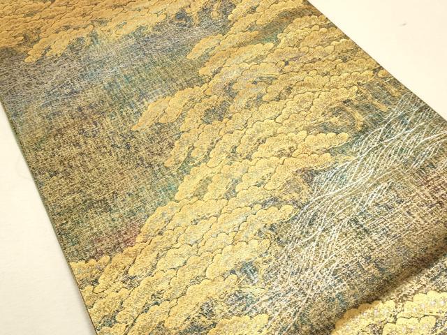 平和屋着物◎六通柄袋帯 松文 金糸 引箔 正絹 逸品 CAAU1540ft